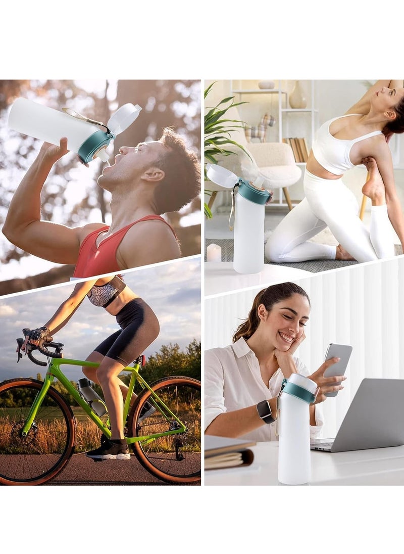 Generic - A1r Up Bottle with 5 Pieces Flavoured Pods, 750ml Air Water Bottle, Scent Up Water Cup Suitable for Outdoor/Sports/Fitness/Fashion, 0 Sugar, 0 Calorie (White) - Image 1