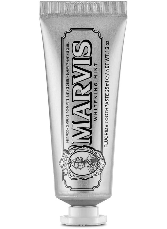 Marvis Marvis Whitening Mint Travel Size Toothpaste, 25 ml, Promotes The Natural Whitening of The Teeth, Plaque Removal Toothpaste, Long-Lasting Freshness  - Image 2