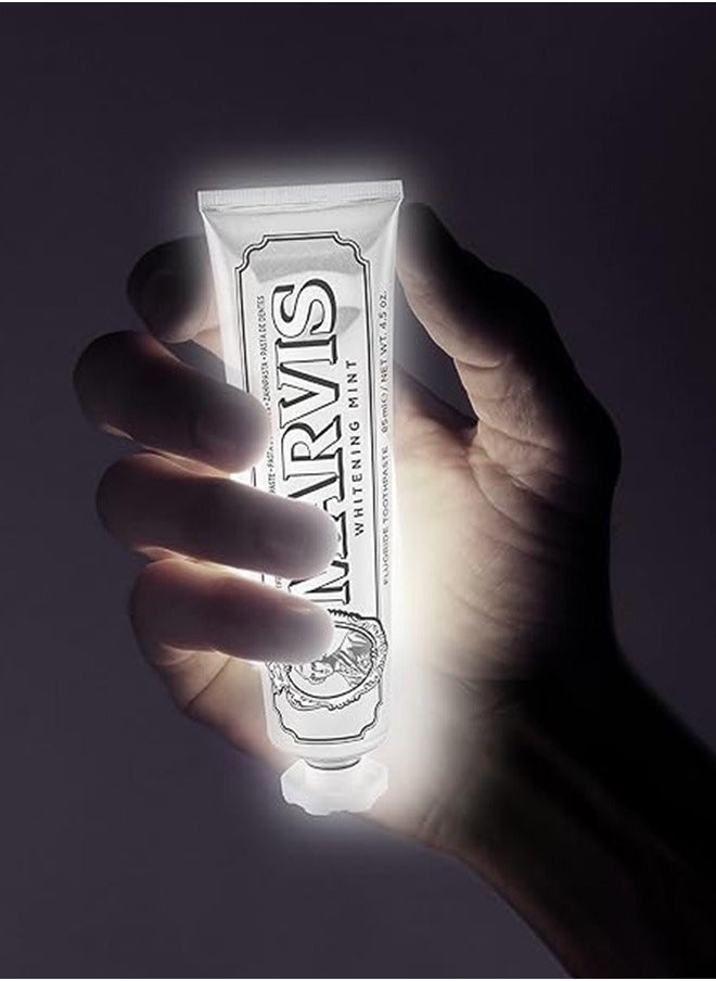Marvis Marvis Whitening Mint Travel Size Toothpaste, 25 ml, Promotes The Natural Whitening of The Teeth, Plaque Removal Toothpaste, Long-Lasting Freshness  - Image 3