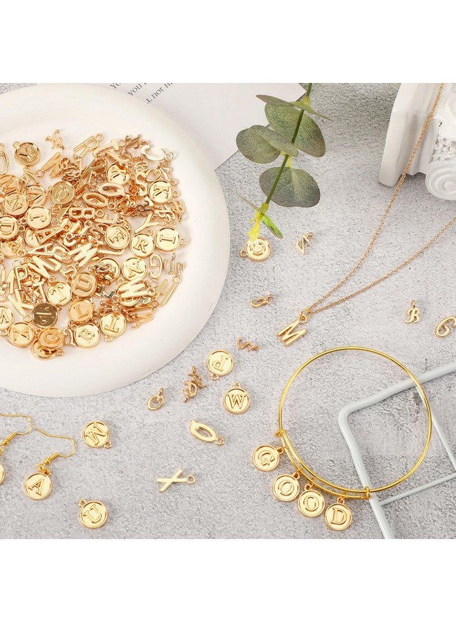 SANNIX Letter Charms, 156Pcs/6 Sets Alphabet Abc Letter Charms 3 Styles Capital A-Z Charms Diy Bracelet Necklace Pendants With 200Pcs Open Jump Rings For Jewelry Making, Kc Gold - Image 4