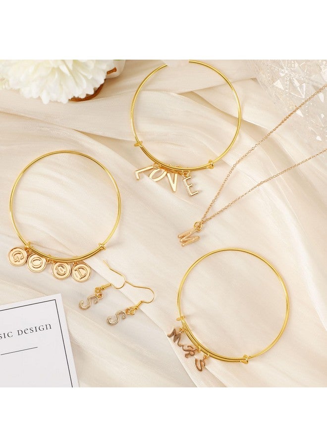 SANNIX Letter Charms, 156Pcs/6 Sets Alphabet Abc Letter Charms 3 Styles Capital A-Z Charms Diy Bracelet Necklace Pendants With 200Pcs Open Jump Rings For Jewelry Making, Kc Gold - Image 3