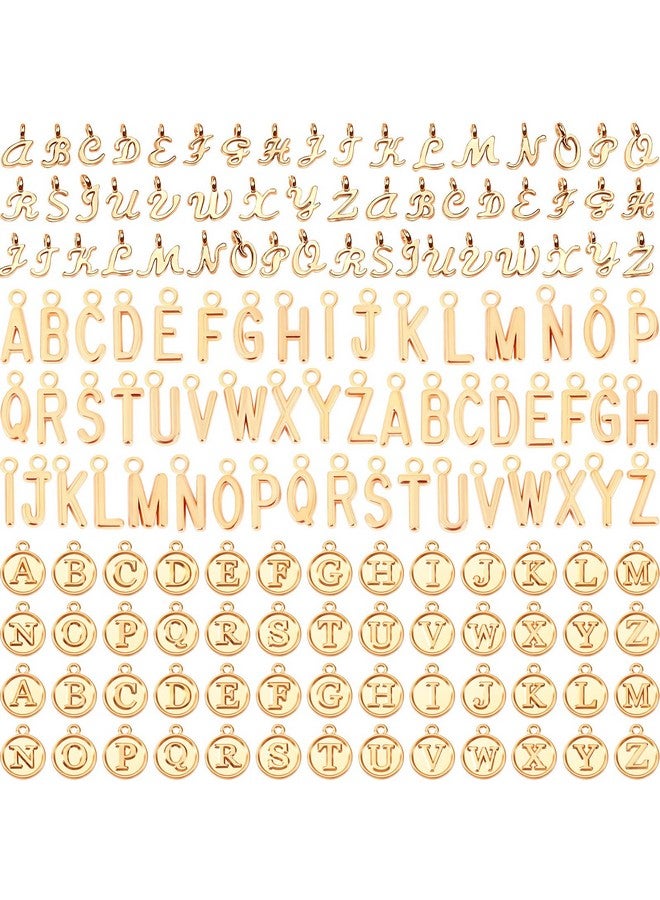 SANNIX Letter Charms, 156Pcs/6 Sets Alphabet Abc Letter Charms 3 Styles Capital A-Z Charms Diy Bracelet Necklace Pendants With 200Pcs Open Jump Rings For Jewelry Making, Kc Gold - Image 1