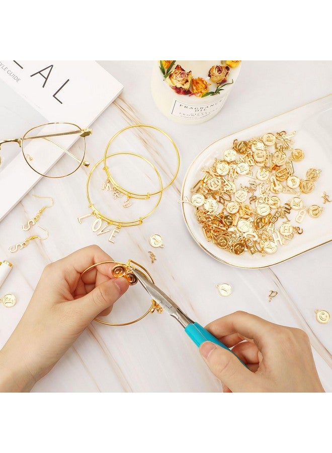 SANNIX Letter Charms, 156Pcs/6 Sets Alphabet Abc Letter Charms 3 Styles Capital A-Z Charms Diy Bracelet Necklace Pendants With 200Pcs Open Jump Rings For Jewelry Making, Kc Gold - Image 5