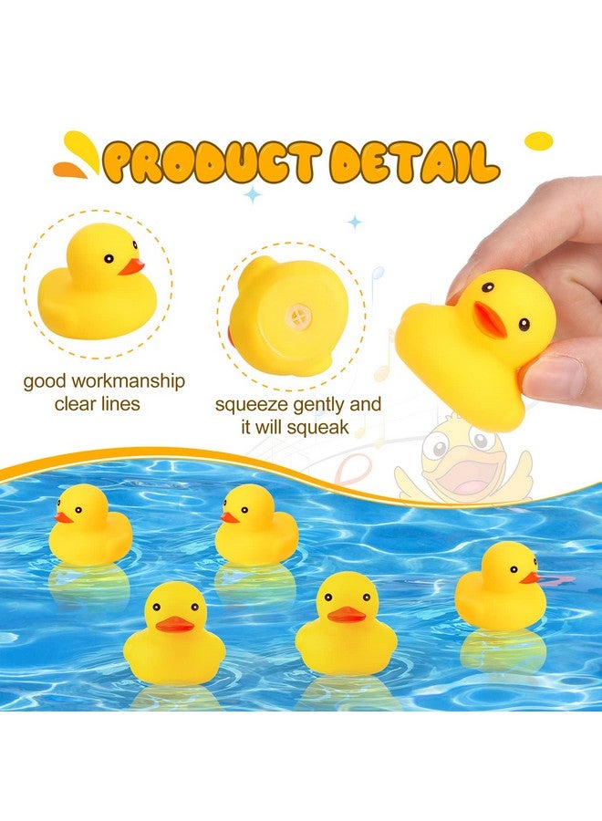 Vinsot 100 Pcs Mini Rubber Ducks Bulk Rubber Duck Bath Toys Squeak Float Bath Toy for Birthday Party Favors Gift Summer Beach Pool Activity Carnival Game(2.17 x 1.97 x 1.85 Inch) - Image 3