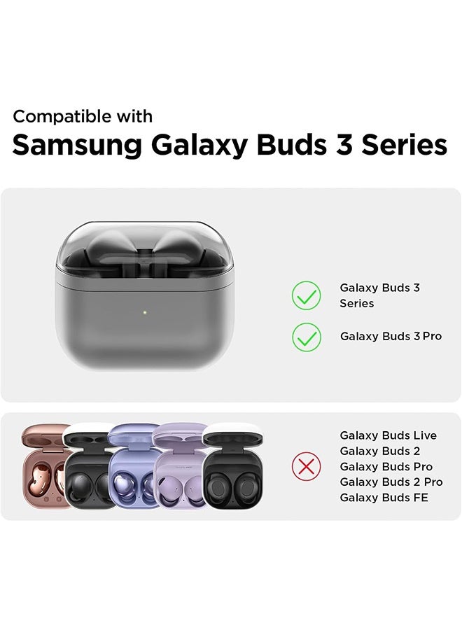 جي أس لسامسونج غالاكسي Buds 3 / Buds 3 Pro غطاء القضية مع مجموعة نظيفة و كرابين ، غطاء TPU ممتاز مقاوم للصدمات مضاد للصفراء واقي ، إكسسوارات سماعات الرأس (واضح) - Image 2