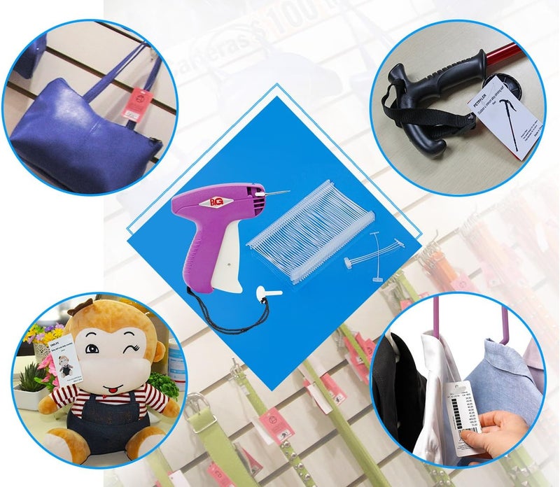 PAG Standard Tagging Gun Price Tag Attacher Gun for Clothing with 5 Needles and 2000 2inch Barbs Fasteners, Purple - Image 5
