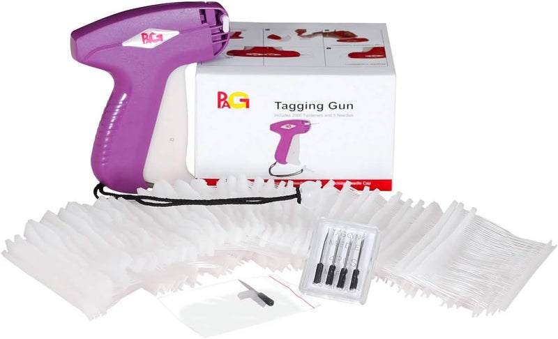 PAG Standard Tagging Gun Price Tag Attacher Gun for Clothing with 5 Needles and 2000 2inch Barbs Fasteners, Purple - Image 1