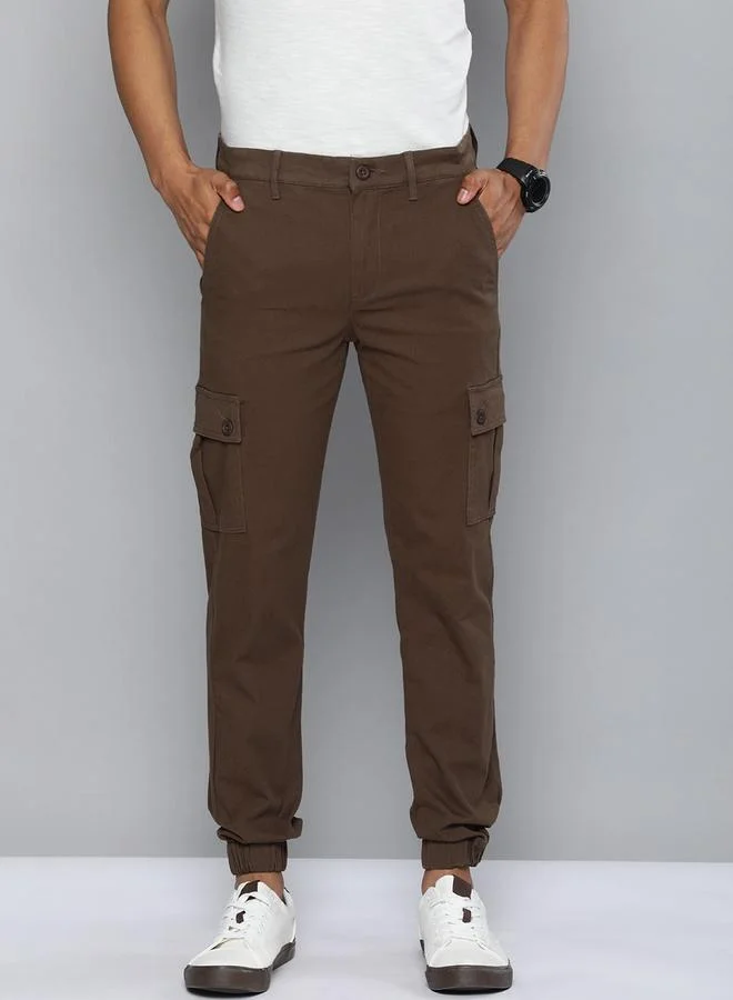 The Indian Garage Co The Indian Garage Co Men Brown Slim Fit Cargo Pants