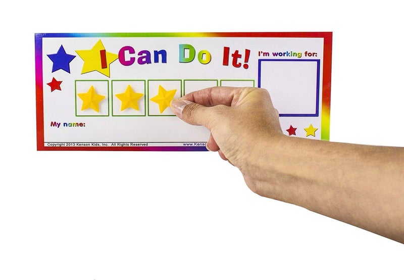 Kenson Kids “I Can Do It!” Token Board. Colorful Magnetic Rewards Chart with Positive-Reinforcement Stars and Customizable Goal Box. Great for Ages 3-10. Measures 5-Inches by 11-Inches - Image 3