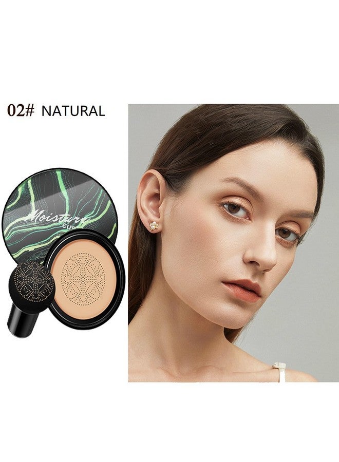 nvyue Air Cushion CC Cream Mushroom Head Foundation,BB Cream Makeup Foundation,Moisturizing Concealer,Long Lasting Full Coverage Waterproof,Even Skin Tone for All Skin Types (2# Natural, 20g) - Image 2