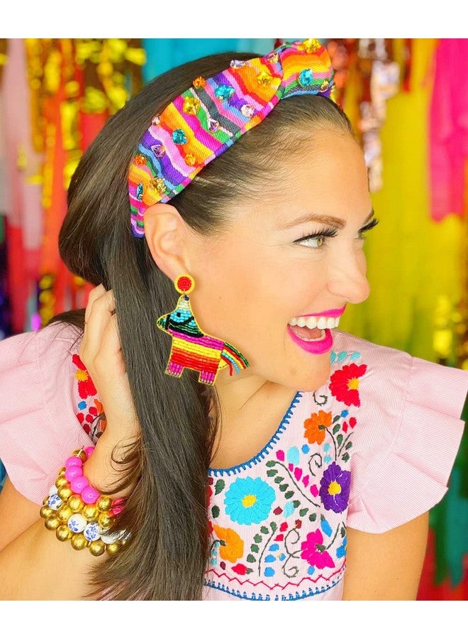 YAHPERN Cinco De Mayo Earrings For Women Colorful Beaded Fiesta Pinata Drop Dangle Earrings Statement Party Earrings Mexican Holiday Gift (Style1) - Image 2