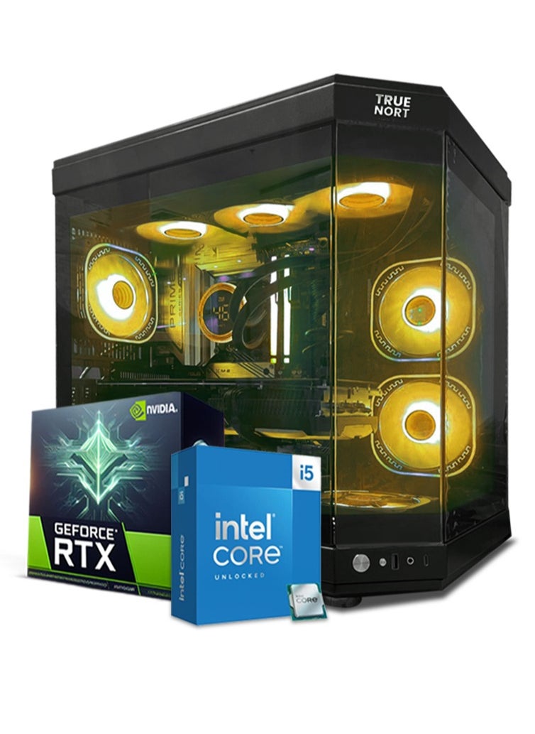 Truenort Ecliptor Gaming PC, Intel Core i5-12400F, RTX 4060, 16GB RAM,1TB SSD, Window 11 Pro, TrueNort RGB Black Case  - Image 1