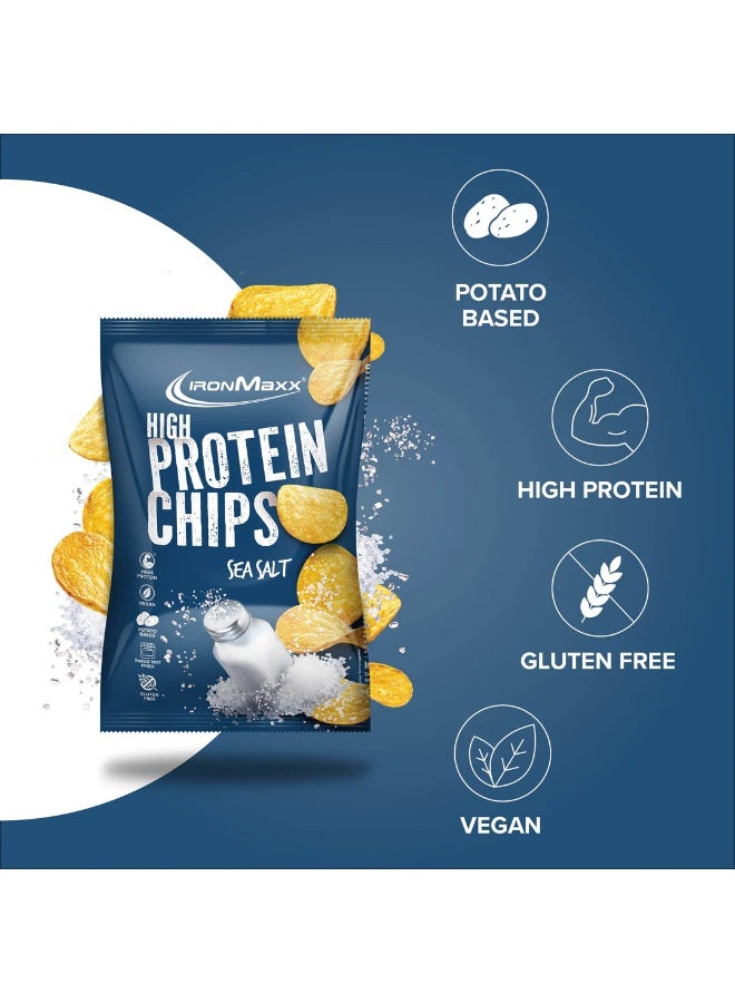 IronMaxx High Protein Potato Chips | 14 x 60g | Sea Salt Flavour - Image 2