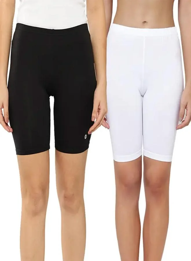 Leading Lady Leading Lady Pack of 2 - Solid Cotton Blend Shorts