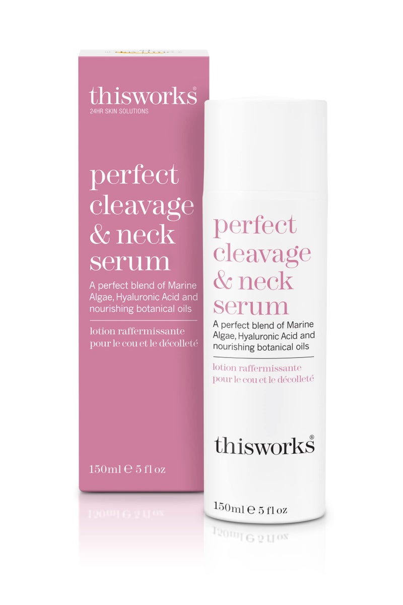 This Works Perfect Cleavage  Neck Serum with Marine Algae  Hyaluronic Acid  Neck Cream Firms  Hydrates  5 fl oz