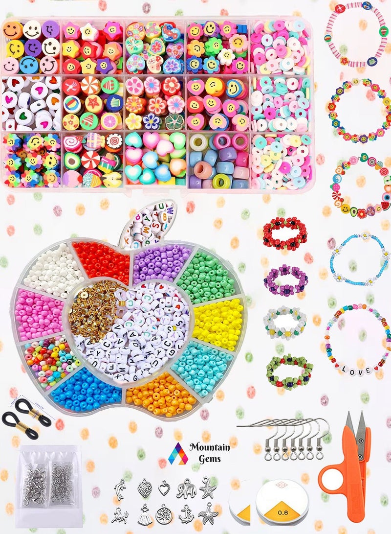 Mountain Gems Seed Beads Kit Colors and Alphabet Letter Beads for Bracelet Jewelry Making - Image 1