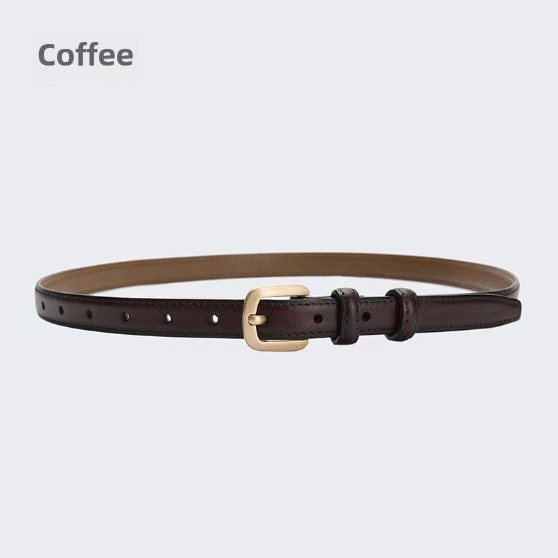 Womens Fashion Slim Belt for Dresses Coffee  - Image 4