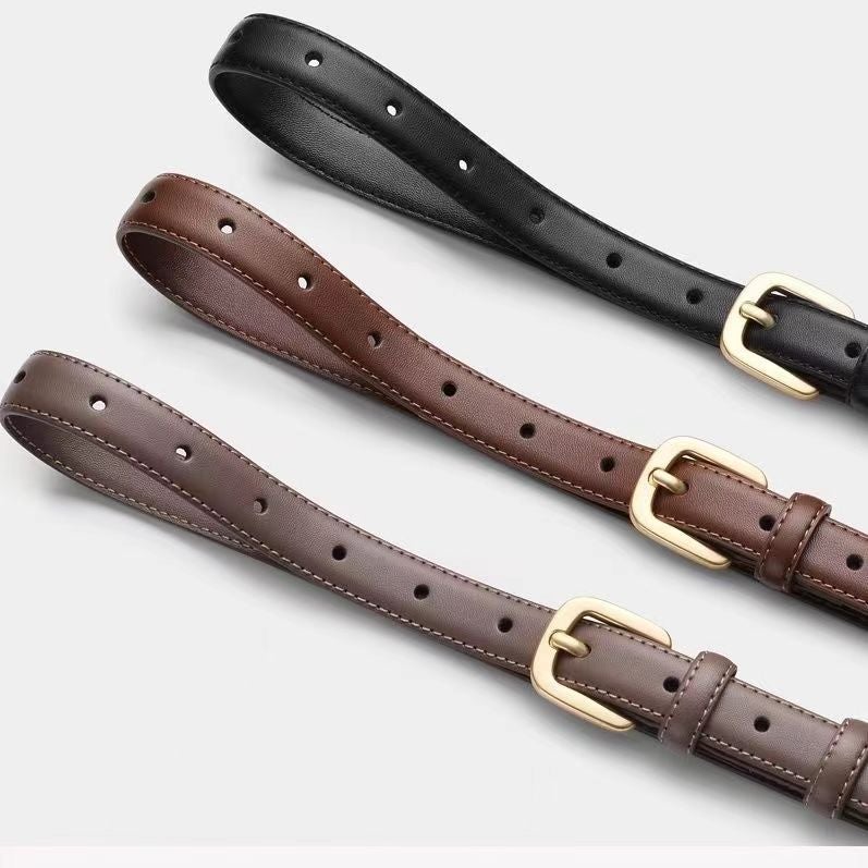 Womens Fashion Slim Belt for Dresses Coffee  - Image 3