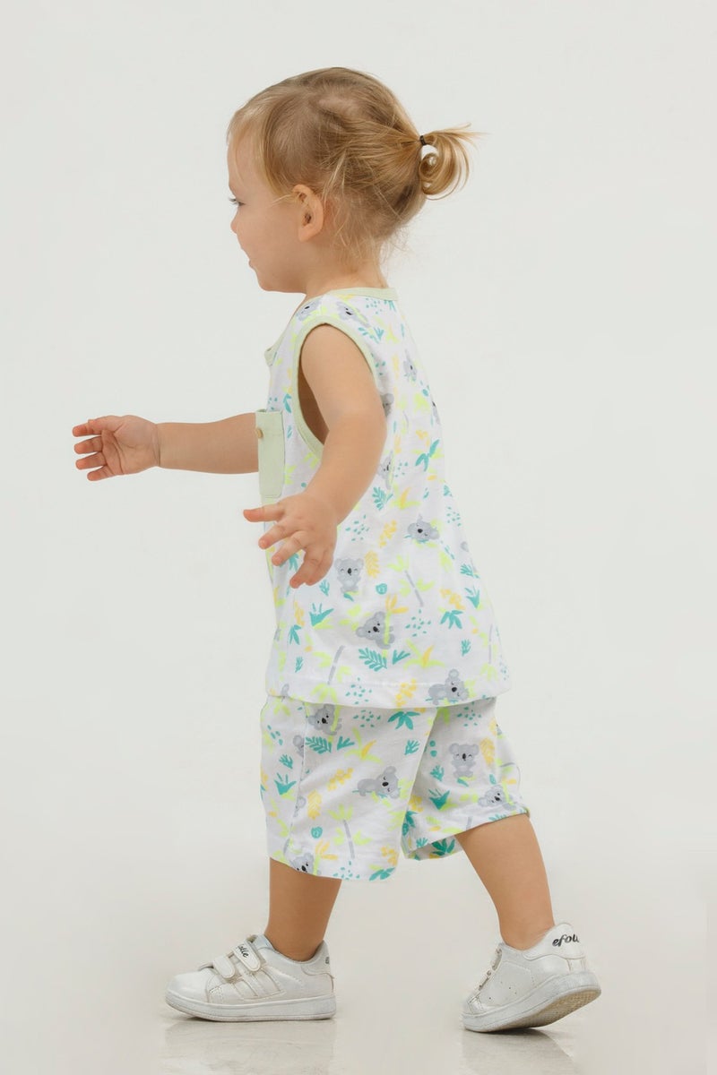 Harika Kids Boy Cute Pattern Sleeveless Tank Top and Basic Shorts Set - Image 4