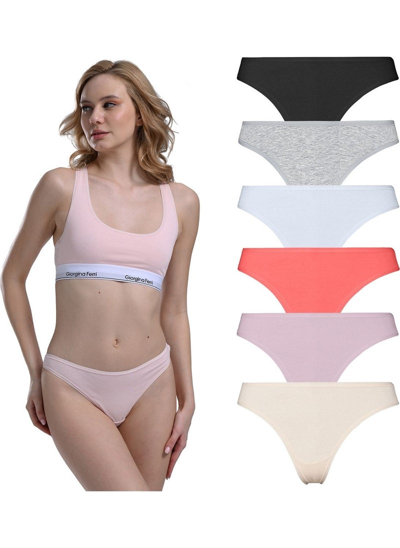 Giorgina Ferri - Lycra 6-Pack Premium Daily Use Thong Panties Maya G-005 B - Image 1