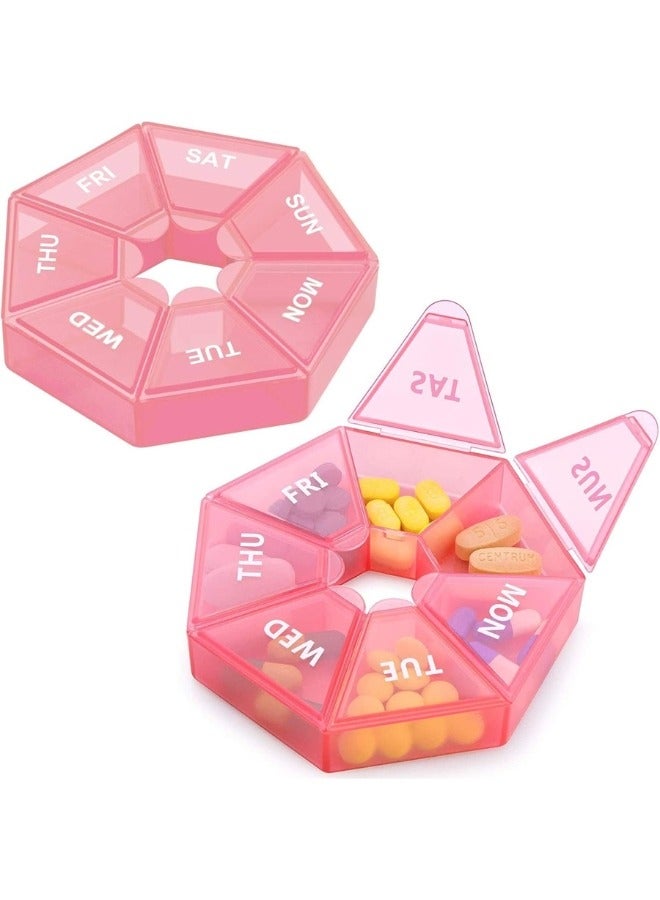 منظم حبوب الدواء والفيتامينات اليومي، موزع حبوب الدواء بتصميم يومي، مناسب للسفر والشنطة - عبوة من قطعتين - Image 1