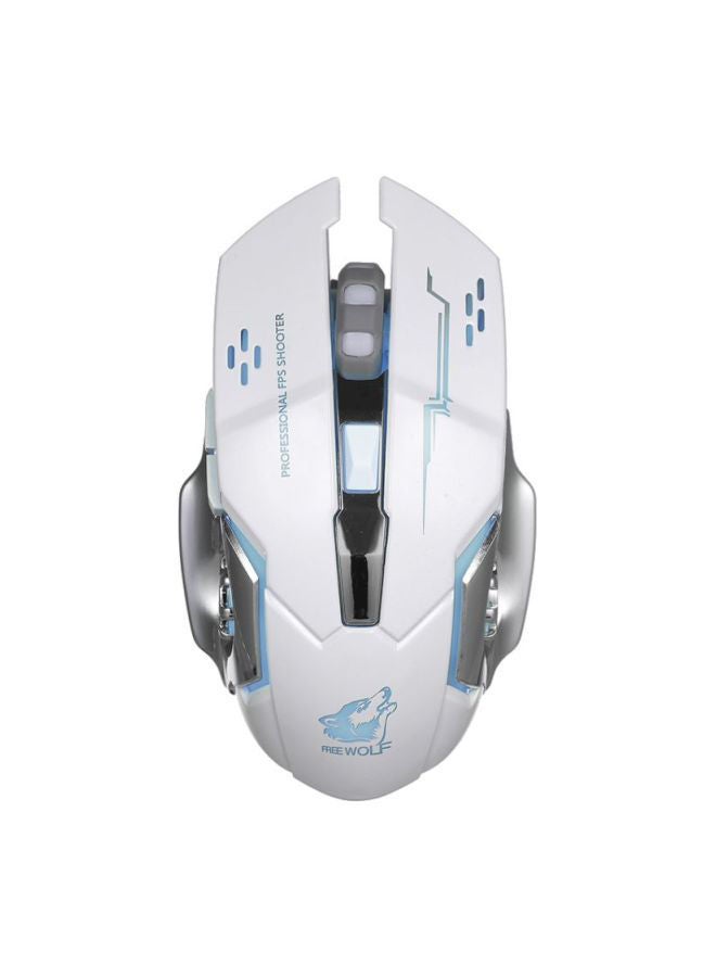 NIBEMINENT Wireless Gaming Mouse White/Grey/Blue  - Image 1