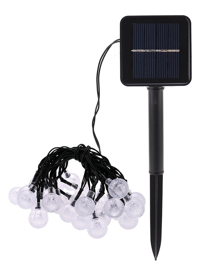 NIBEMINENT Solar Power LED Crystal Ball String Light White/Black 6.35meter - Image 1