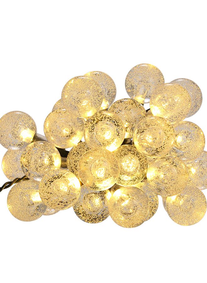 NIBEMINENT Solar Power LED Crystal Ball String Light White/Black 6.35meter - Image 2