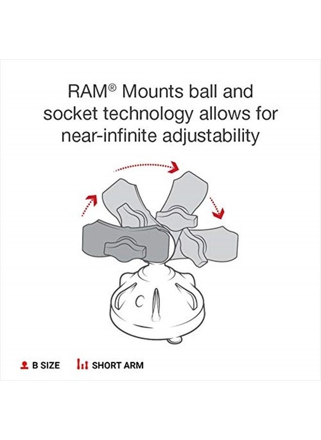 RAM Mounts - RAM Mounts RAP-B-166-2-A-UN7U X-Grip Phone Mount with RAM Twist-Lock Low Profile Suction Base with Short Arm for Vehicle Windshields - Image 1