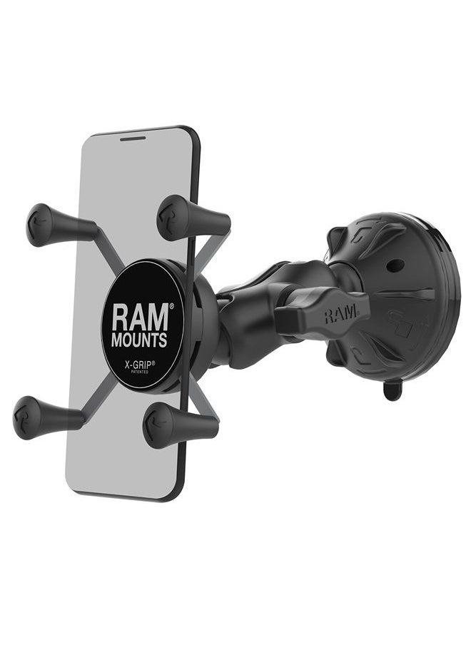 RAM Mounts - RAM Mounts RAP-B-166-2-A-UN7U X-Grip Phone Mount with RAM Twist-Lock Low Profile Suction Base with Short Arm for Vehicle Windshields - Image 1
