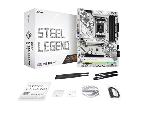 ASRock لوحة أم ASRock B650 Steel Legend WiFi 6E لمعالج AMD Socket AM5 Ryzen 9000 و 8000 و 7000 سلسلة SATA3 M.2 DDR5 7200+(OC) 256GB SATA3 6.0 Gb/s ATX مع ميزة BIOS Flashback - Image 1