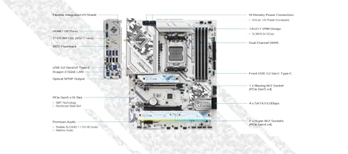 ASRock لوحة أم ASRock B650 Steel Legend WiFi 6E لمعالج AMD Socket AM5 Ryzen 9000 و 8000 و 7000 سلسلة SATA3 M.2 DDR5 7200+(OC) 256GB SATA3 6.0 Gb/s ATX مع ميزة BIOS Flashback - Image 3