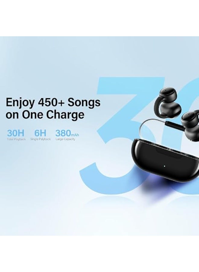 RIVERSONG RIVERSONG Air Clip L2  Open Wearable Stereo Earbuds, Clip-On Ear Design, 30 HR Playing time, ENC Clear Calls, 360 HD Stereo, Black - Image 3