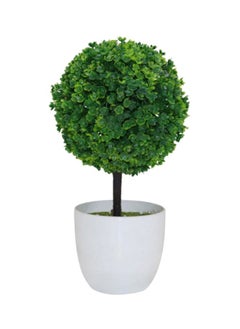 Generic Artificial Bonsai Topiary With Pot Green/White 18x18x8cm 