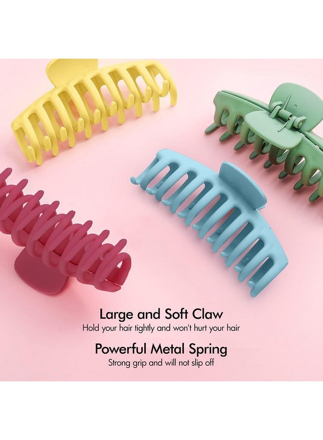 AUTOWRAP 4 pcs Hair Claw Clips, Non-Slip Matte Large Size Claw Clips,Strong Hold 90's Vintage Jaw Clips for Women & Girls, Hair Styling Accessories, Perfect for Thick & Thin Hair - Image 4