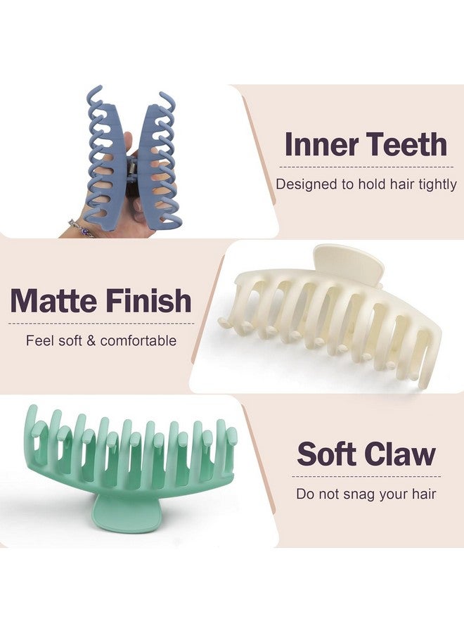 AUTOWRAP 4 pcs Hair Claw Clips, Non-Slip Matte Large Size Claw Clips,Strong Hold 90's Vintage Jaw Clips for Women & Girls, Hair Styling Accessories, Perfect for Thick & Thin Hair - Image 2