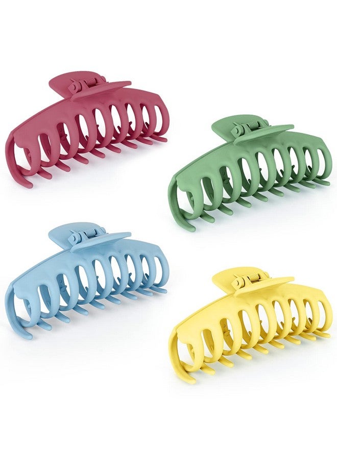 AUTOWRAP 4 pcs Hair Claw Clips, Non-Slip Matte Large Size Claw Clips,Strong Hold 90's Vintage Jaw Clips for Women & Girls, Hair Styling Accessories, Perfect for Thick & Thin Hair - Image 1