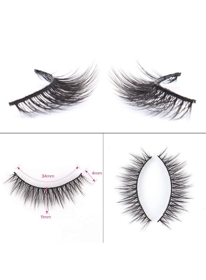 Calailis False Eyelash, Eye Makeup Lash 3D Faux Mink Fake Eyelash Long Natural Eyelashes 3 Pairs With 5G False Eyelash Glue (Cs12) - Image 5