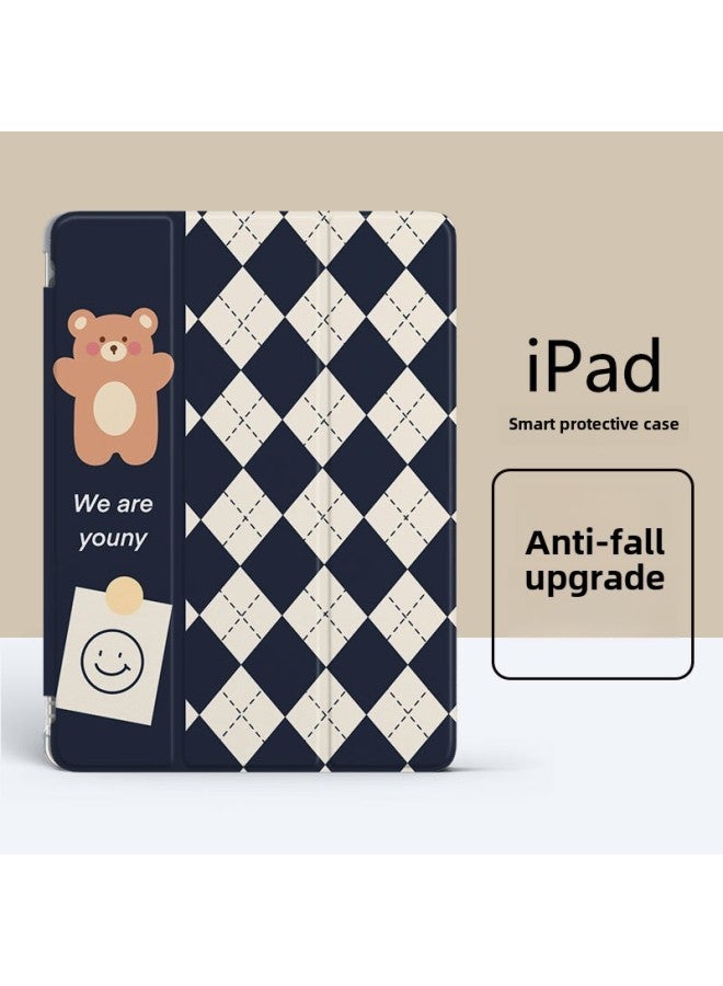 Applicable IPad Protective Case 2022 Drop-resistant Protective Case 10.9/air4/5 Tablet Case 10.2-inch Delivery-Color:Book Style 【no Pen Slot】 Note Bear-Applicable Model:iPad 10th Generation-10.9 - Image 1
