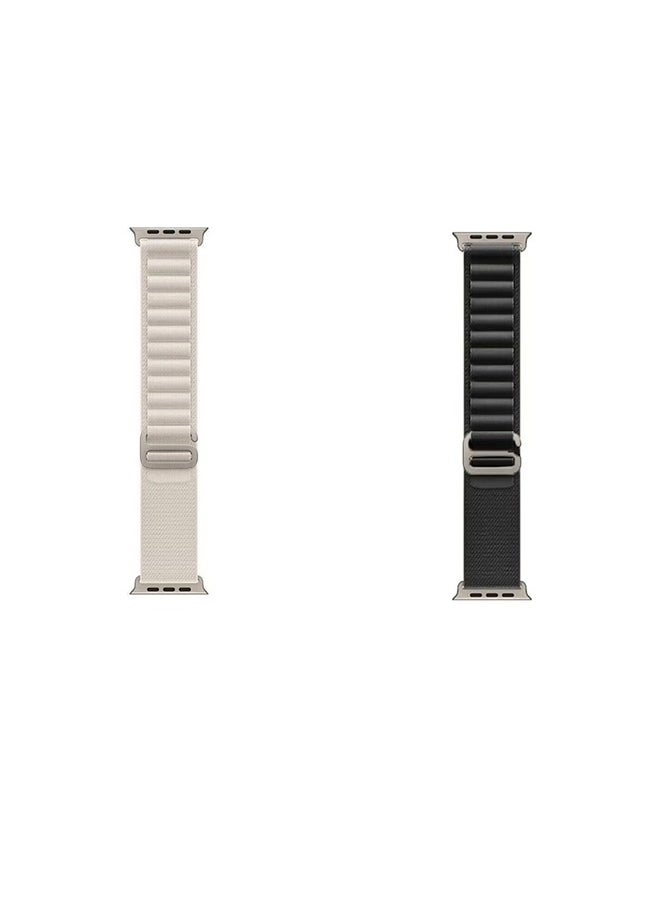 Generic - 2Pack for Apple Watch Alpine Loop Band  Nylon Woven Sport Strap，Adjustable Durable Waterproof Strap, Breathable and Lightweight Compatible with iWatch Series 8/Ultra/7/SE/6/5/4/3/2/1 Black/White - Image 1