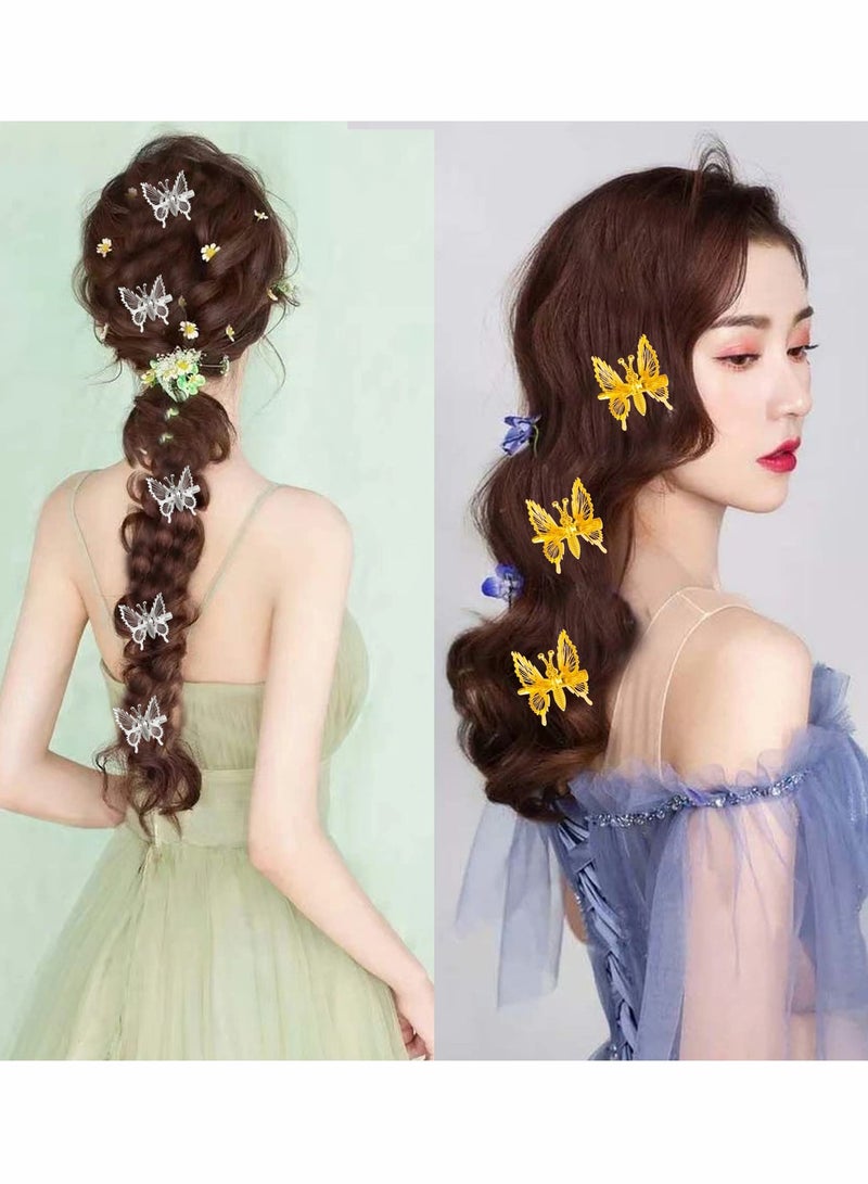 SYOSI Butterfly Hair Clips, 3D Metal Moving Butterfly Hair Claw Pins, Cute Butterfly Hair Styling Accessories, 12 pcs - Image 3