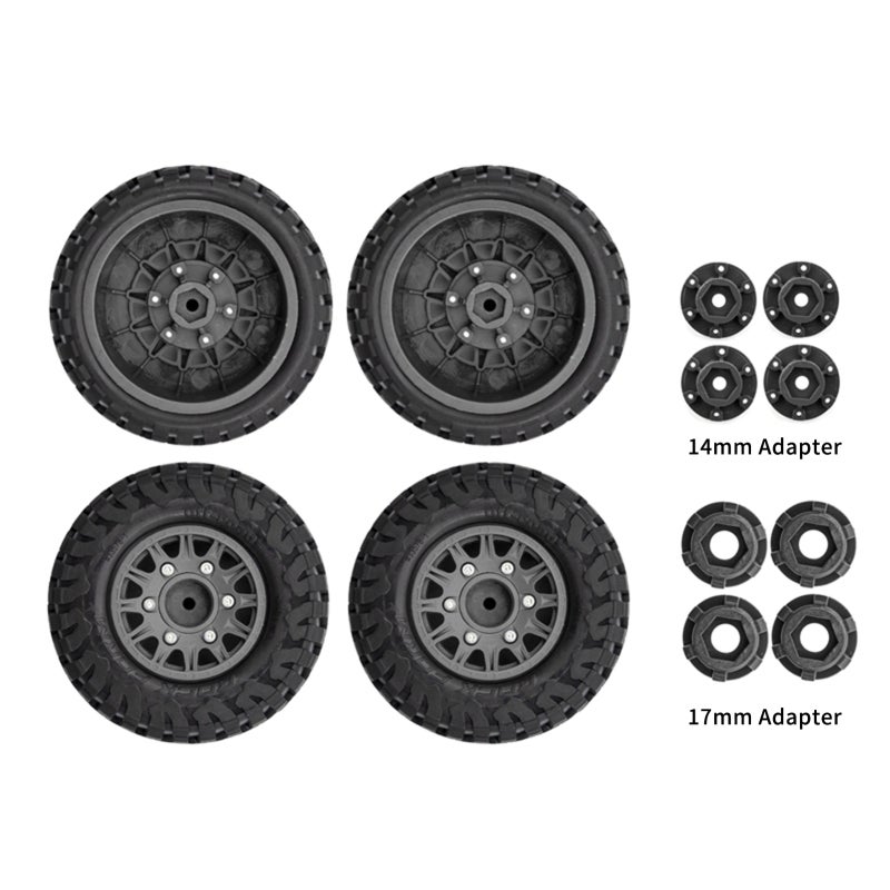 RC Rock Crawler Tires: 4 Black Anti-Slip Rubber Tires - Advanced Grip Design RC Crawler Wheels for 1/10 Slash K1 Short Truck All Terrain RC Car DIY Enthusiasts - Image 2