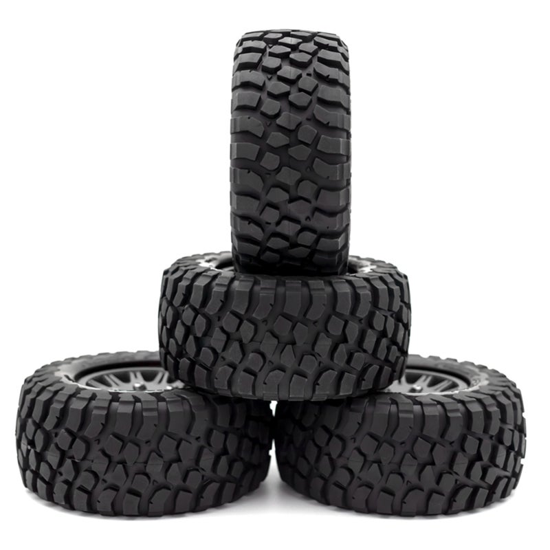 RC Rock Crawler Tires: 4 Black Anti-Slip Rubber Tires - Advanced Grip Design RC Crawler Wheels for 1/10 Slash K1 Short Truck All Terrain RC Car DIY Enthusiasts - Image 5