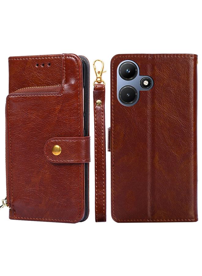 زبون جراب لهاتف Infinix Hot 30i 4G جراب هاتف جلدي بسحاب - Image 1