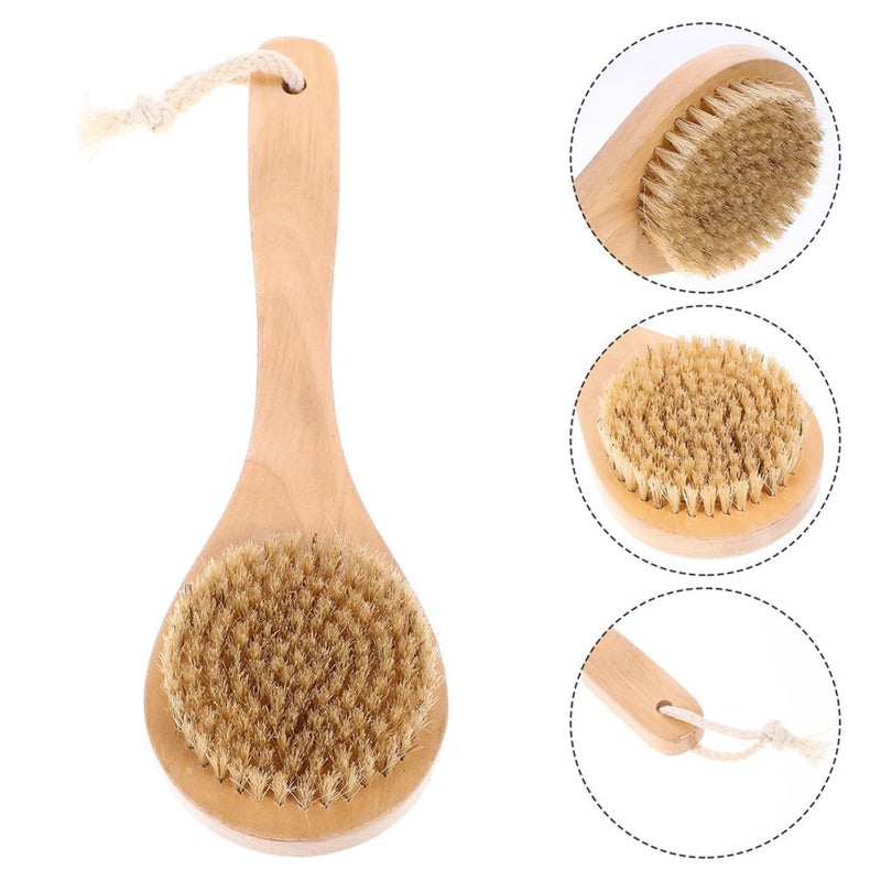 Wooden Handle Exfoliating Bath Brush Soft Bristle for Body Massage Skin Cleansing - Image 5