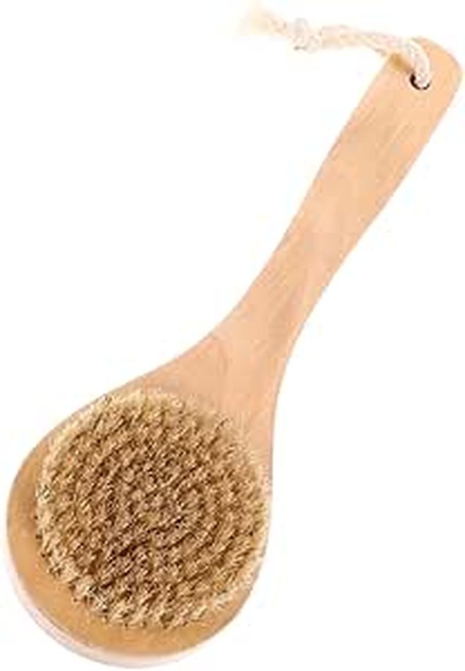 Wooden Handle Exfoliating Bath Brush Soft Bristle for Body Massage Skin Cleansing - Image 1