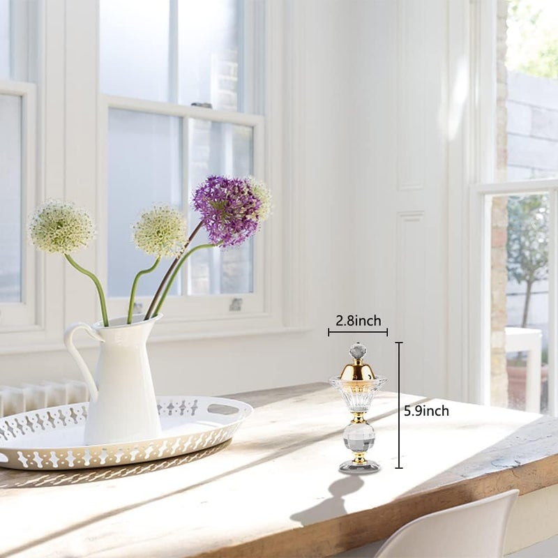 Luckam Crystal Incense Burner, Bakhoor Burner Diffuser Resin Burner, Classical Home Deco Aromatherapy Ornament for Yoga Meditation Spa, Cup-Shape - Image 4