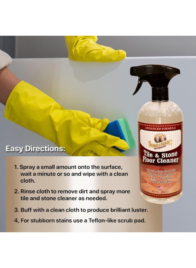 Parker & Bailey Tile & Stone Cleaner Floor Cleaner Granite Countertop Kitchen Island Cleaning Spray Marble Tile Slate Quartz Daily Granite Bathroom Counter 946 ML - Image 3
