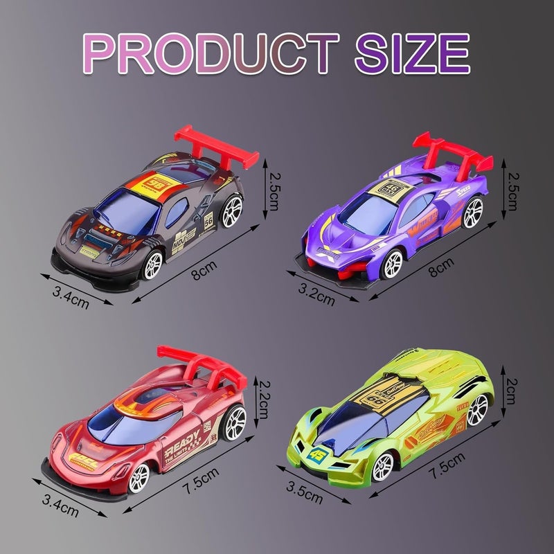 Street Machines Colour Change Cars, 4 Pcs Mini Racing Car Playset, Water-Activated Colour Changing Alloy Cars for Kids Boys & Girls Birthday Gift - Image 3