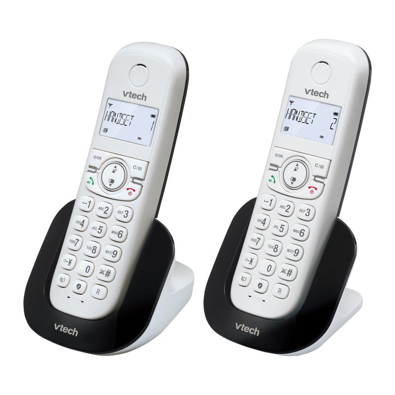 VTech CS1501 DECT Cordless Phone with Call Block, 2 Handsets, Intercom, Landline House Phones, White, Caller ID/Call Waiting, Redial, Handsfree, illuminated Display and Keypad - Image 2